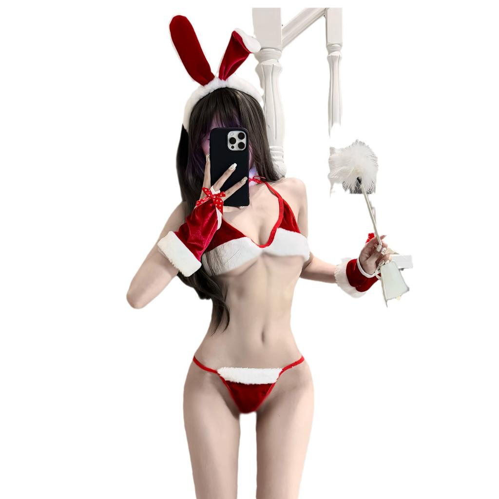 Sex Lingerie Sexy Bunny Suit Three-Point Christmas Uniform Female Seduction Bra Pajamas