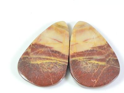 26 Cts. Jasp roșu natural Pereche potrivită Cabochon Pară Piatră prețioasă 16X24X03 MM SK-231