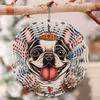 2D Metal Wind Chime with Playful French Bulldog Design – Handcrafted Outdoor Garden Decor, Weather-Resistant Hanging Art for Patio