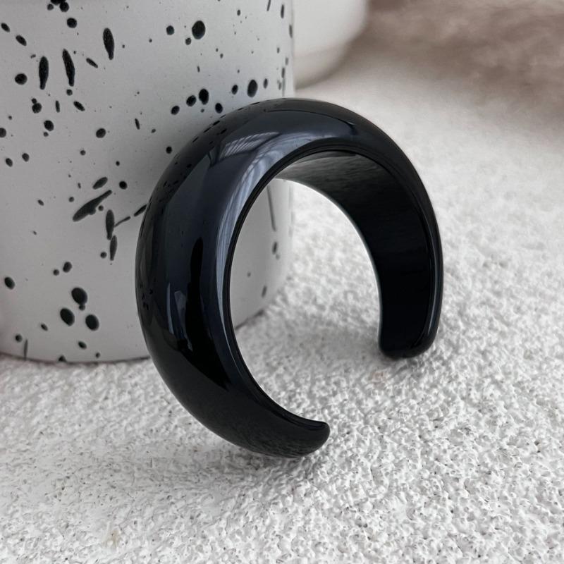 Resin Bracelet Round Opening Jewelry Modern Cold Wind Solid Color Ring Set Women's Bracelet