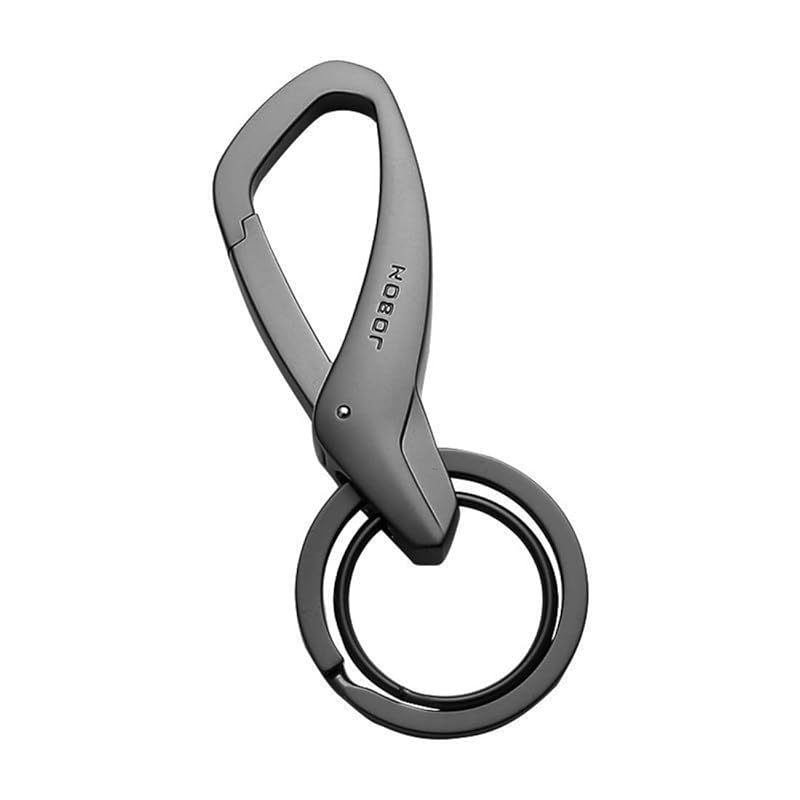 

[Rockyu] mens keychain business Does not rust silver zinc alloy stylish key ring gift (black)