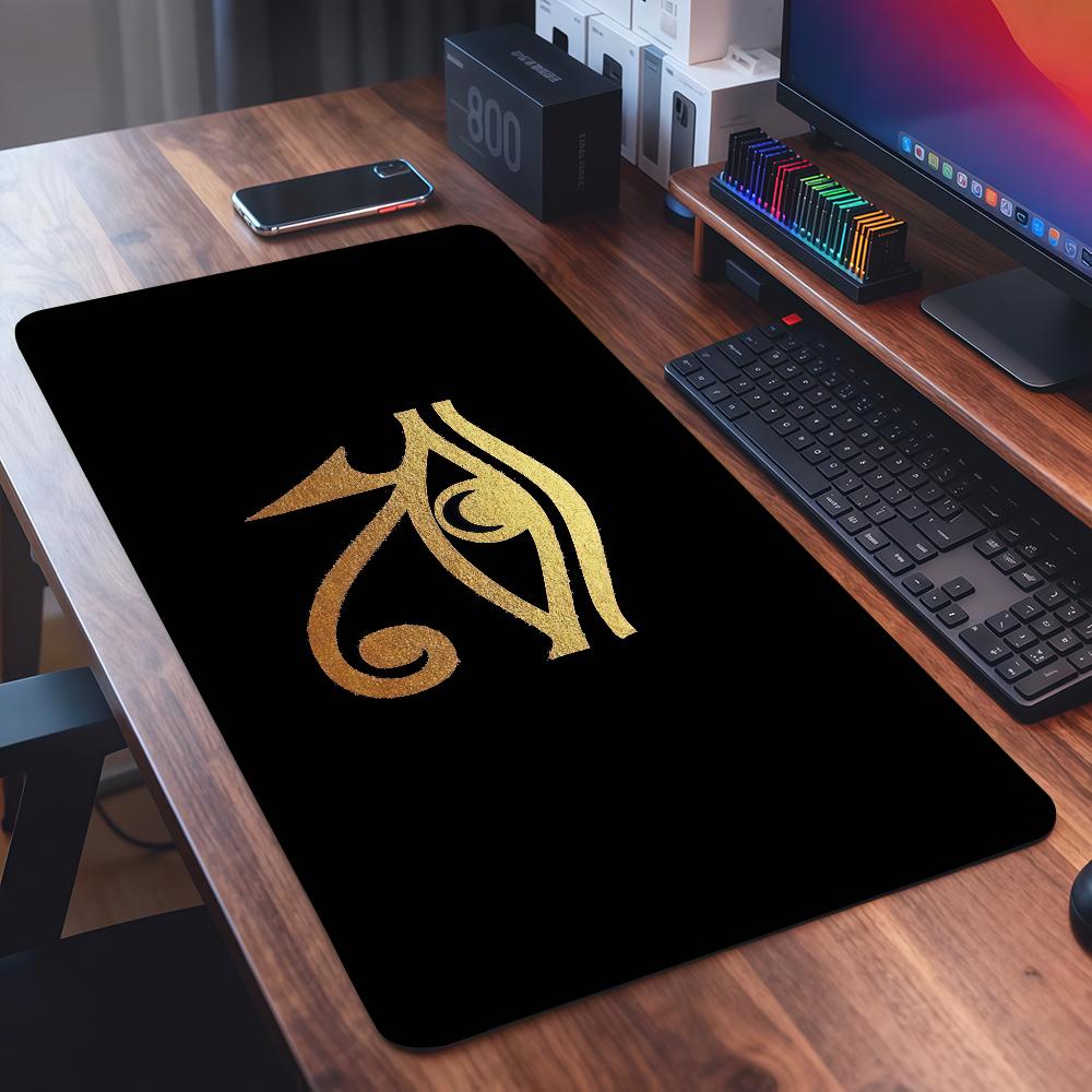 Ancient Egypt Hieroglyph Mouse Pad Square Office Gaming Desk Mat Waterproof Non-Slip Rubber Decorative