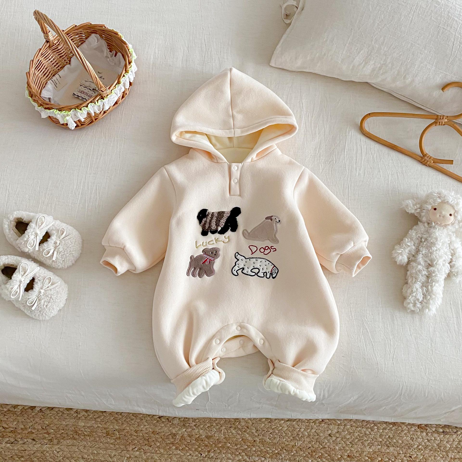 Winter 2025 Baby Fleece Cartoon Romper - Cute Embroidered Rabbit Newborn Jumpsuit 66