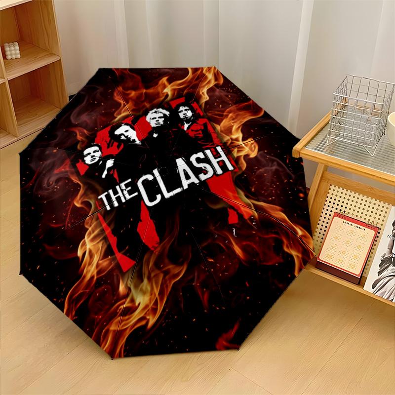 The Clash Print 8?Ribs Automatic Umbrella Wind Resistant Lightweight Folding Umbrella For Outdoor Travel