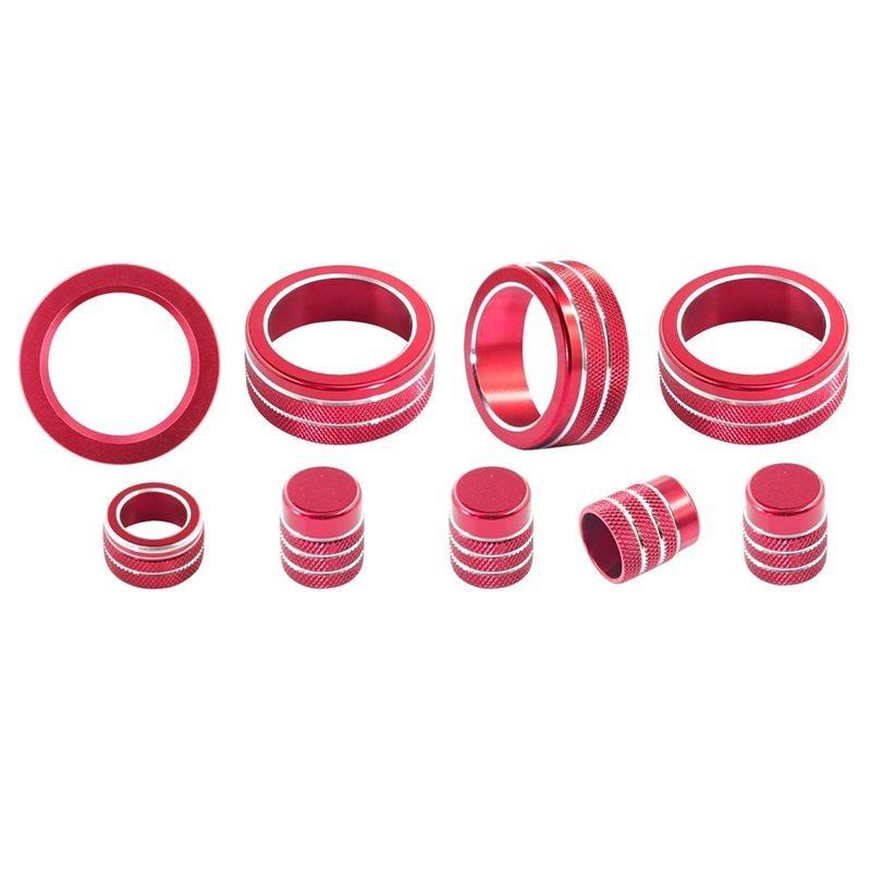 Reliable-For Honda Civic -2026,For CRV -2026 9Pcs Air Conditioning Knob Cover Start/Stop Button Ring Accessories