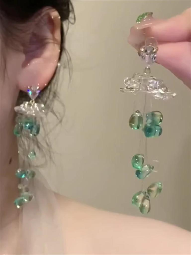 Super Glitzernde Zirkon Quastenohrringe - Vintage Koreanischer Influencer Stil 2025 Trend