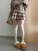 Women's Retro Plaid Wool Blend High Waist Pleated Skirt - Autumn/Winter Academy Style A-Line Short Skirt