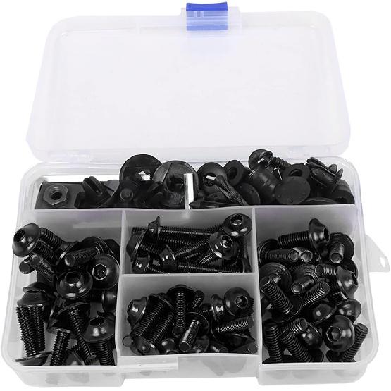 Worldmotop Fairing Bolt Kit Screws Fasteners Universal Compatible With Yamaha Honda Kawasaki Suzuki BMW,Fairing Bolt Kits Metric Bolts And Nuts