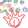 100Pcs Paper Clip Metal Hand Shaped Design Rustproof Paperclip Decoration for School