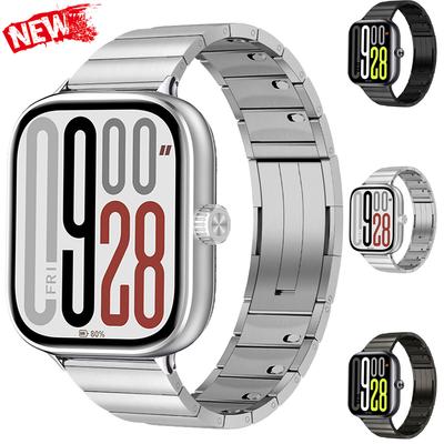 Metal Band for Redmi Watch 5/4 Stainless Steel Strap for Xiaomi Miband 9/8 Pro Folding Clasp Smartwatch Business Bracelet