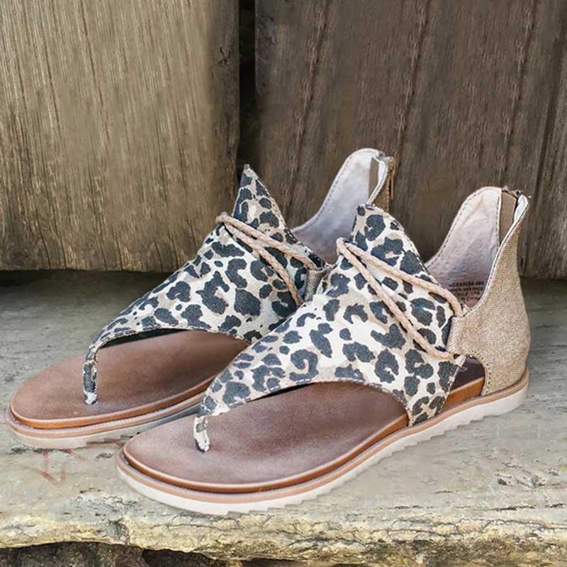 ladies leopard sandals