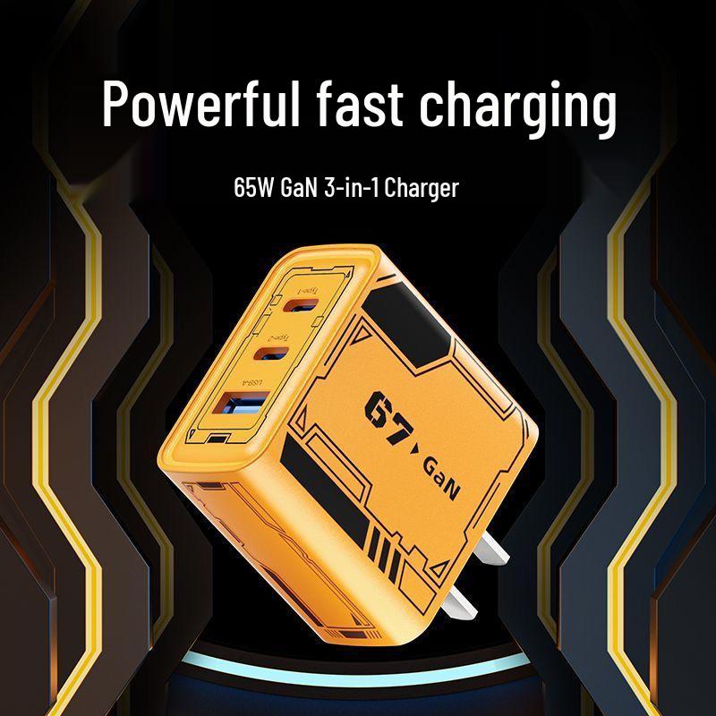 

65W GaN 3-Port Super Fast Charger for Apple, Huawei, Xiaomi, Android Devices