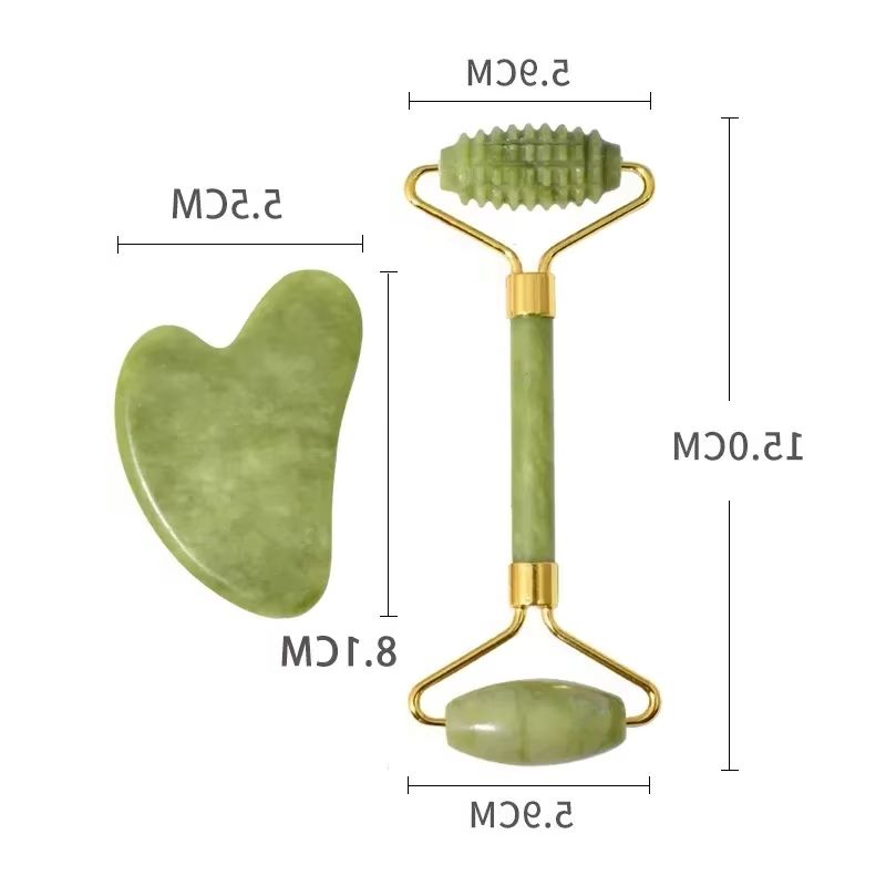 3pcs Natural Xiuyu Jade Roller Gua Sha Set Natural Stone Guasha Board Body Massage Facial Scraping Skin Care Tools