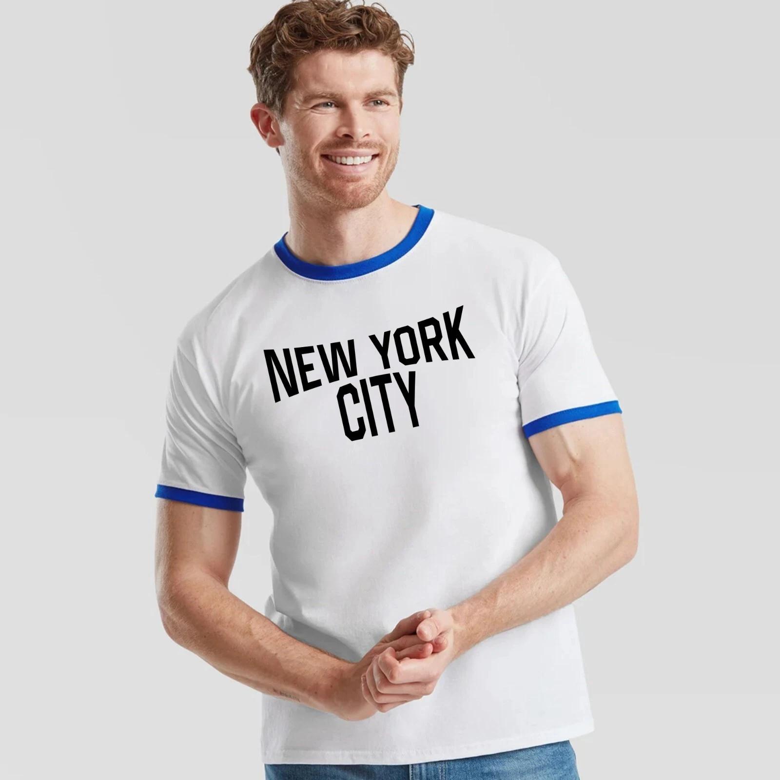 New York City Ringer T-Shirt Printed As Worn By John Lennon Imagine Ringer T Top M