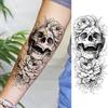 1 Sheet Girls With Flowers Holy Mother Temporary Tattoos For Women Body Art, Long Lasting Waterproof Temp Fake Tattoo Stickers