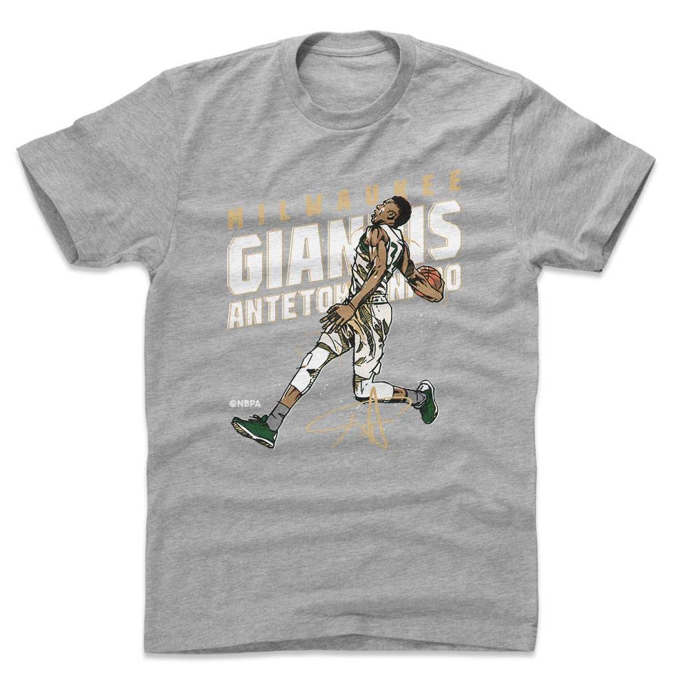 

Футболка с иллюстрацией данка Янниса Адетокунбо уровня 500 (США Маленький, Серый)