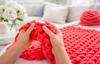 Thick 300g Chenille Blanket Yarn for Finger Knitting Red 318