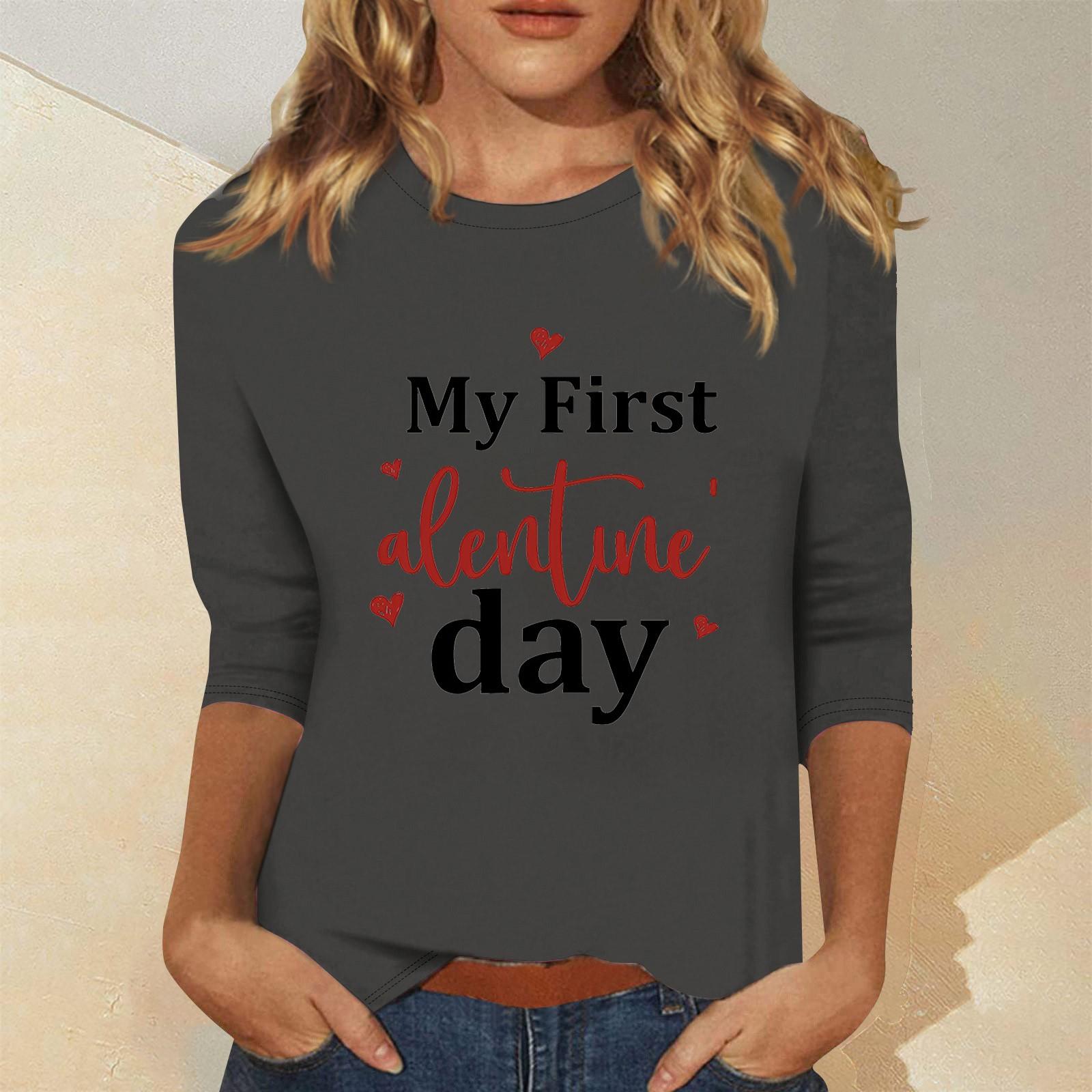 

Женская мода повседневный свитер с семью рукавами и принтом ко Дню святого Валентина XXL