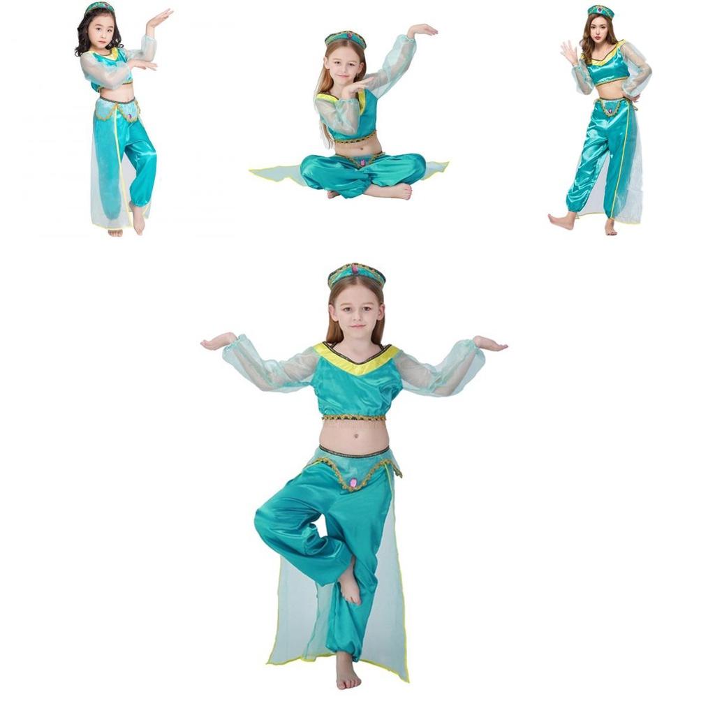 Enchanting Aladdin Princess Jasmine Cosplay Dress Set For Adults And Girls
