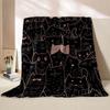 Cute Cat Print Blanket Home Travel Camping Blanket Single Layer Flannel Shawl Blanket Soft Cartoon Fleece Blanket