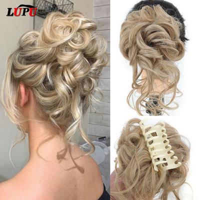 Synthetische Damen-Haarknoten, lockiger Chignon, Ombre-Krallenhaar, unordentliche Brötchen, Hochsteckfrisur, Clip-in-Haarteil für Frauen