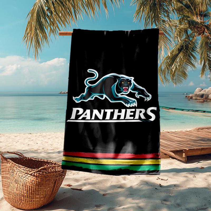panthers Fashion Beach Towel: Ideal for Summer Adventures Soft, absorbent and quick drying suitable for swimming and bathing