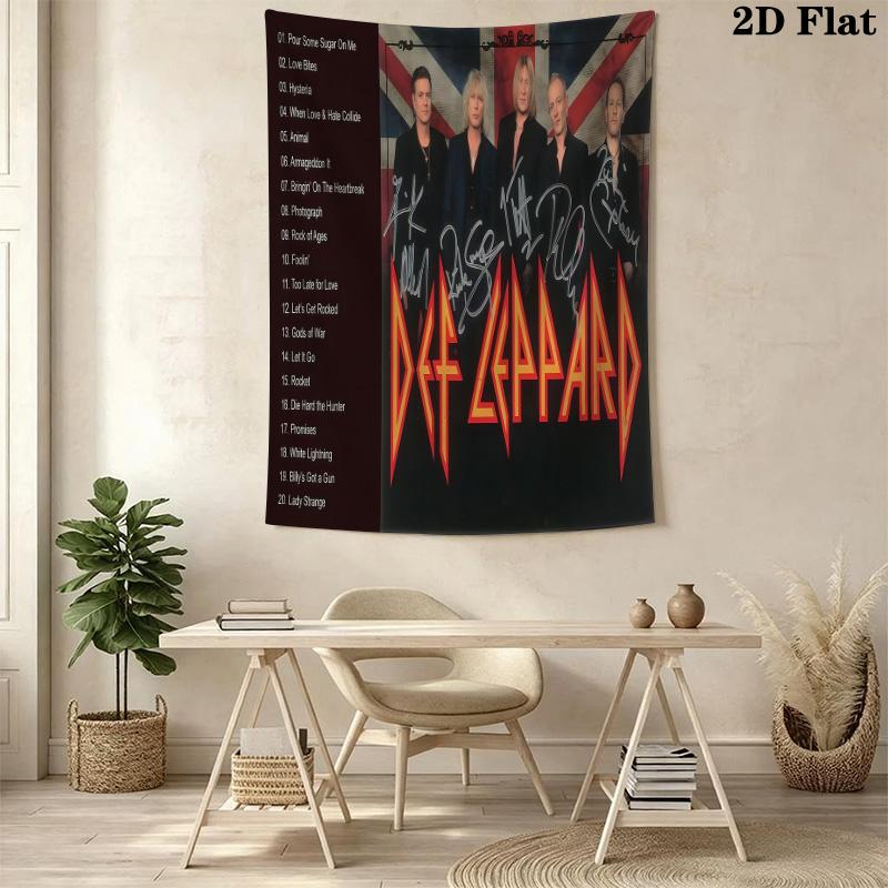 Def Leppard Night Rock Anthems Tapestry Background Cloth Fashion Print Christmas Gift Home Decor Background Cloth