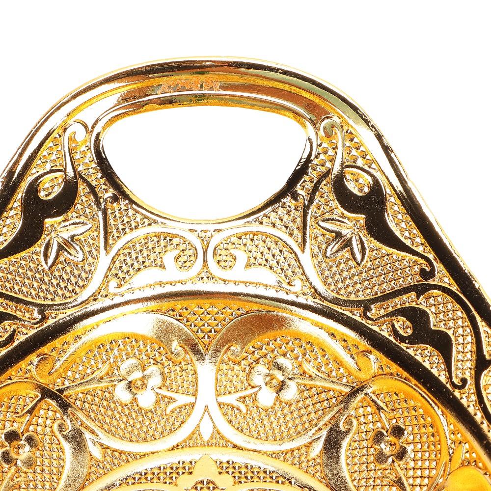 Zinc Alloy Fruit Tray Oval Shape Serving Tray Elegant Decorative Tray Kitchen Counter