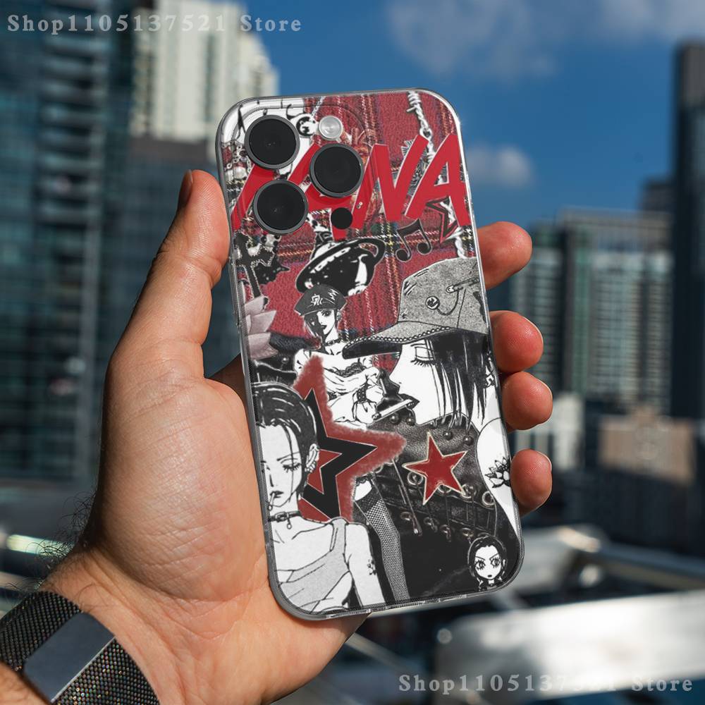 N-Nana Osaki Anime Phone Case For iPhone 17,16,15,14,13,12,11 Pro,Max,Plus,X,XS,XR,SE4,E Mini Transparent Soft Cover iPhone16PRO