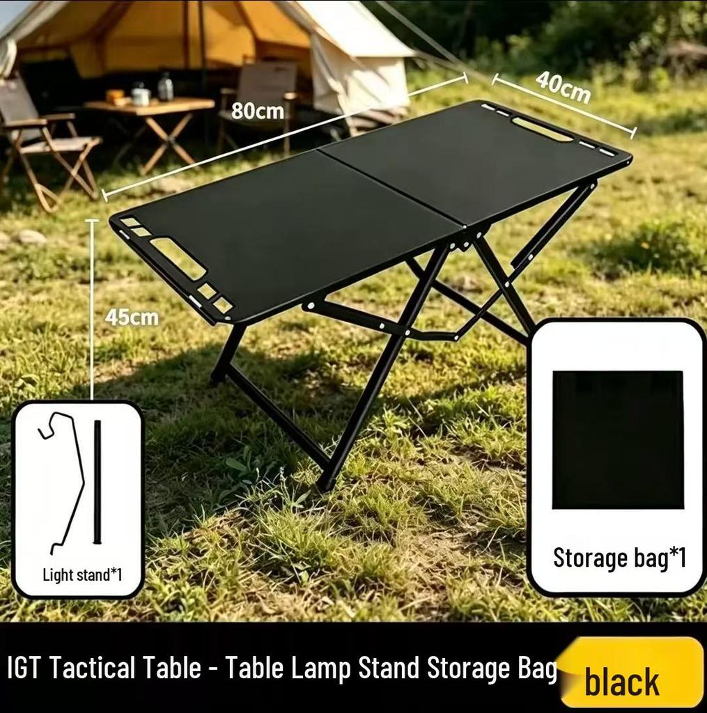 Lightweight Carbon Steel Folding Tactical Table for Camping & Picnics