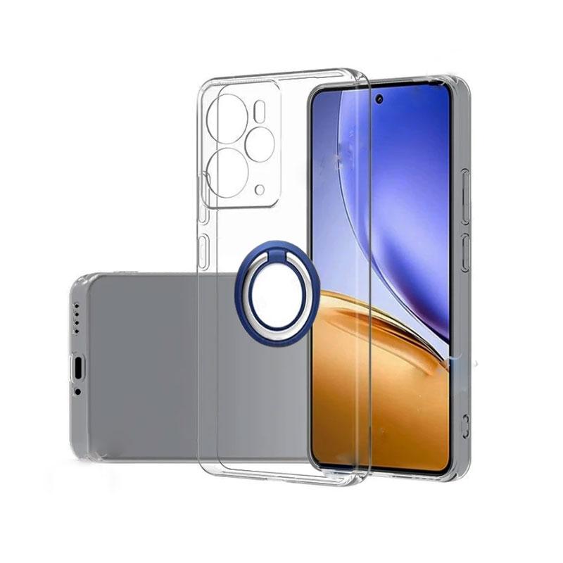For Realme 14 5G Transparent Magnetic Ring Holder Cover for Realme 14 Pro Plus 14X 14T Lite Realme14 Shockproof Silicone TPU Airbag Cases