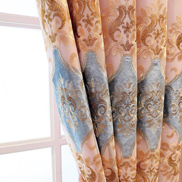 Cortinas Dupla Camada Cortinas Bordadas Quarto Casa Cortinas Blackout Sala de Estar com Varão de Cortina de Fio