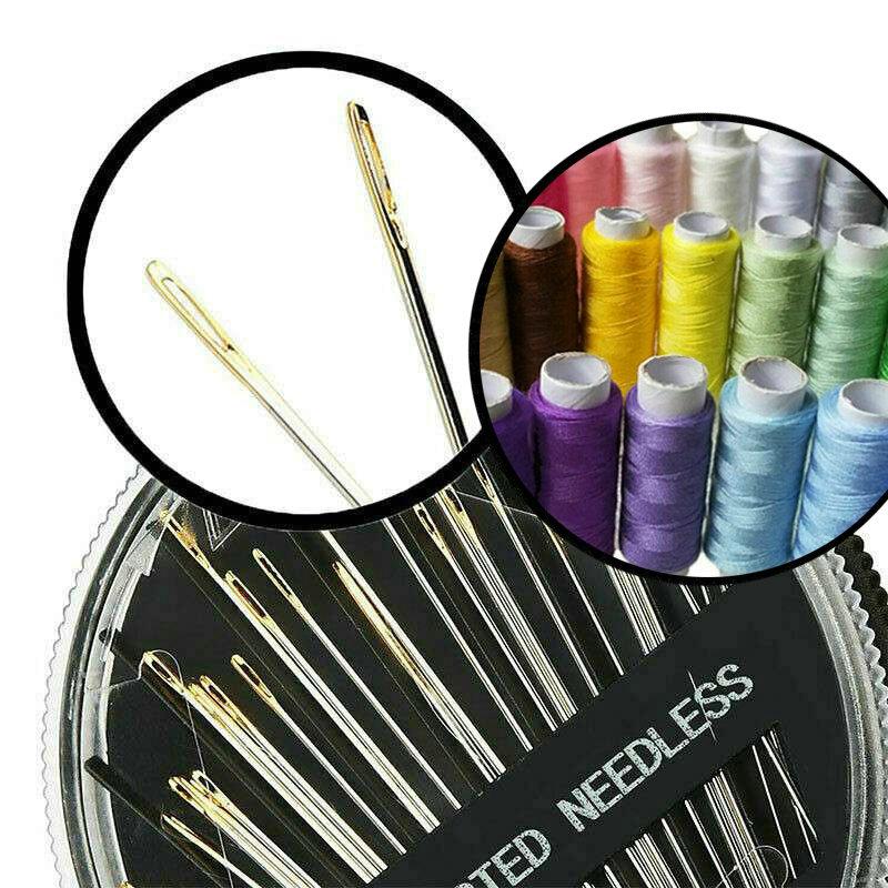 100Pcs Needles Home Needles Thread Scissors Set Box Needlebox Box Sets Sewing Kit Necessary Portable