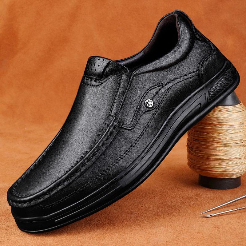 

Genuine Leather Flats Men Handmade Mens All-match Loafers New Men Wedding Footwear 2024 New Men Casual Shoes 46 чёрный