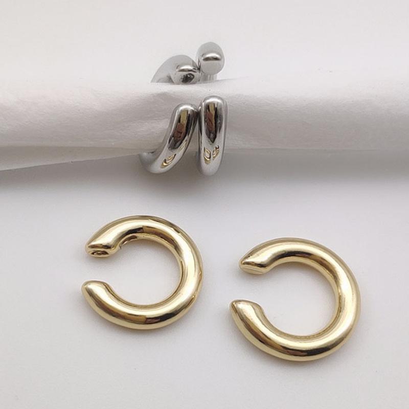 1 Pair Women's Punk Round Earclip Double Round Earclip Earclip Earrings C-shaped Vintage Fashion Earrings