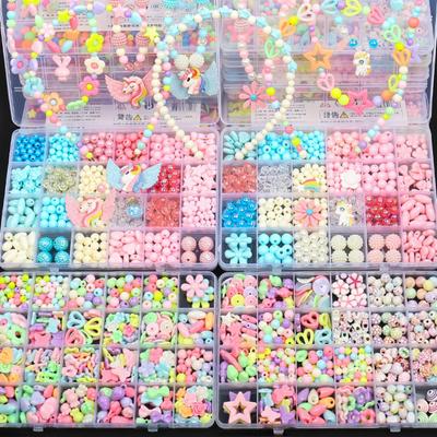 Children's Handmade Beaded Girls Wear Beads Educational Toys Diy Jewelry Bracelet Necklace Jewelry Around Beads Beads Set