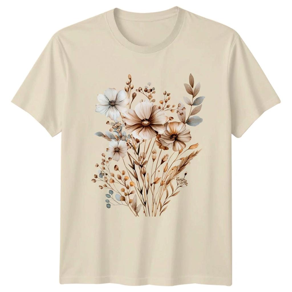 Boho Rustic Spring Floral T-Shirt Womens Gift For Her