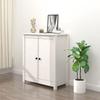 White Buffet 70X35X80 Cm Solid Pine Wood