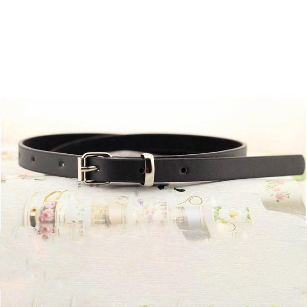 Versatile Leather Belt Casual Thin Waist Strap Women Pin Buckle Waistband
