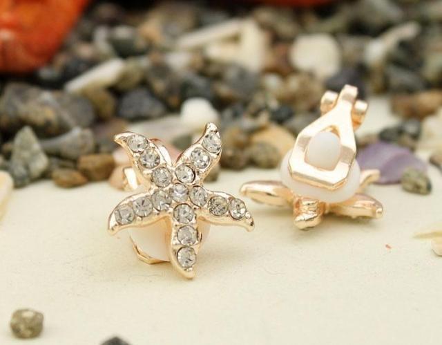 

Серьги-клипсы в форме морской звезды золотого цвета без пирсинга для женщин и девочек, вечерние украшения, милые зажимы для ушей золотой