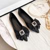 New Women Flat Shoes Beautiful Bowknot Pointed Toe Boat Shoes Comfortable Slip-on Loafers