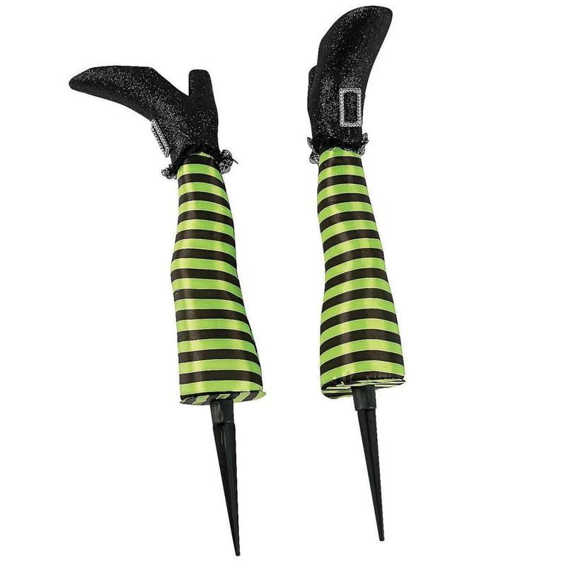 1PCS Halloween Decoration Evil Witch Legs Inverted Evil Witch Feet Boots Stakes Courtyard Lawn Outdoor Garden Decoration Props