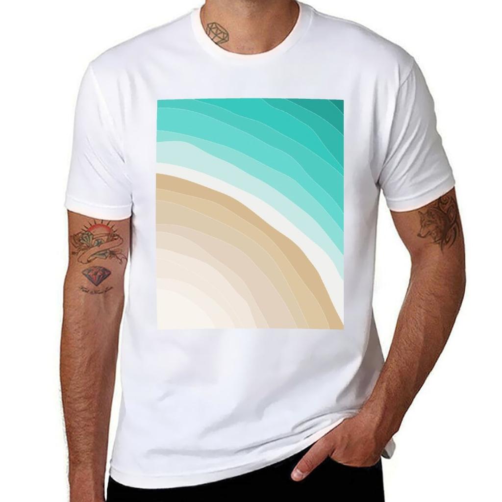 Tropical Beach Aerial 02 Turquoise TShirt Essential Solid Color TShirt