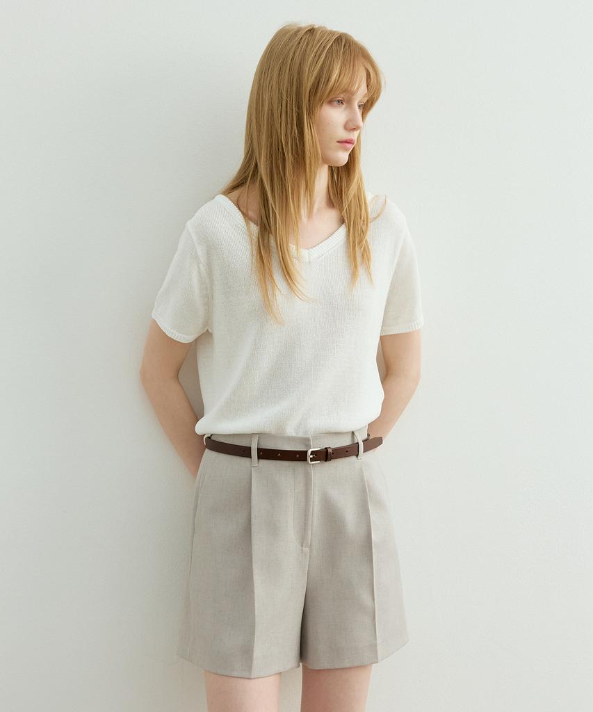 ARTID Linen Tailored Shorts_Beige