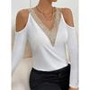 Spring And Autumn New Women'S Versatile Long Sleeve Daily Business Commuter Elegant Comfort Sexy Bottom Shirt Top