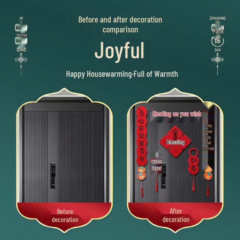 2026 Spring Festival Magnetic Door Stickers: Festive Cartoon Couplets for Moving-in Ceremony