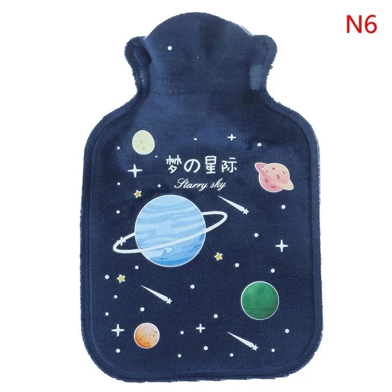 1pc Tummy Warmers Hot Water Bottle Rubber Bag Cute Cartoon Warm Relaxing Safe Heat Cold Large Plush Cloth Hot Water Bag