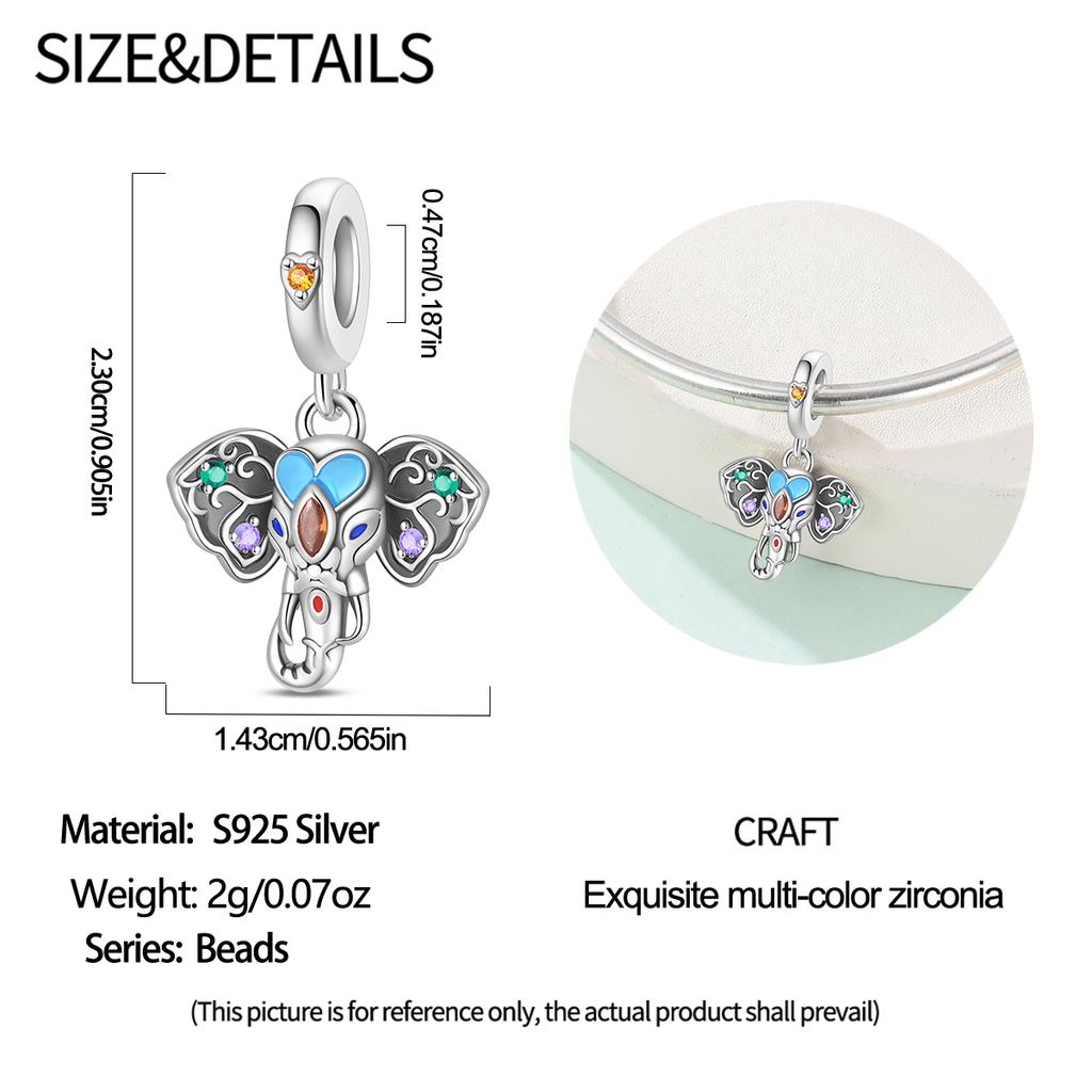 Copper Sacred Auspicious Guardian Elephant Series Pendant Charm Bead Fit Original Bracelet For Woman Diy Jewelry