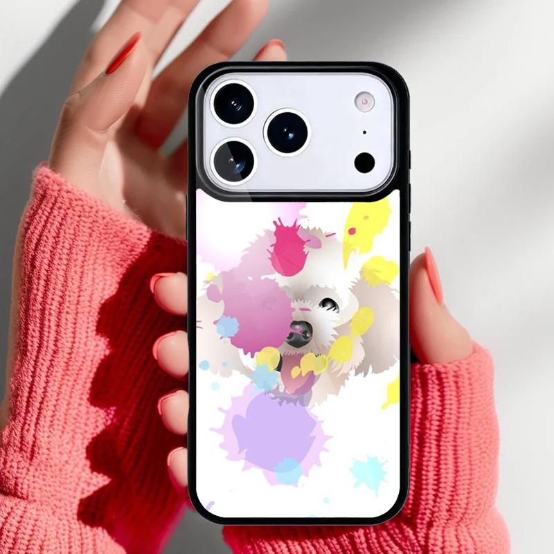 Cartoon Poodles Pattern Phone Case for iPhone 17 16 15 14 13 Pro Max Back Cover for 12 11 Pro Coque