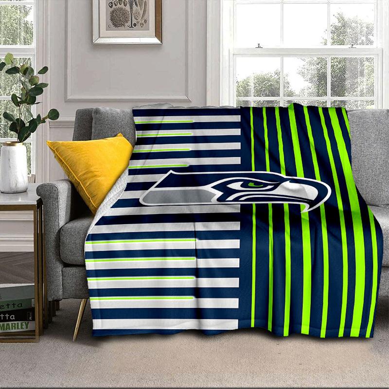 Coperta Portatile/Morbida Seattle Seahawks Logo Coperta da Letto Adatta per Viaggi Campeggio Soggiorni Uffici Divani Regali per Fan